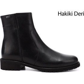 Resim GÖNDERİ(R) Kadın / Kız Siyah Fermuarlı Kauçuk Taban Hakiki Deri Bot 