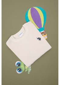 Resim U.S. Polo Assn. Kız Çocuk Krem Bisiklet Yaka Basic Kazak 50293601-VR071 