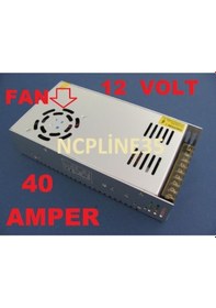 Resim Şerit Led Için 12V 40 A Akım Korumalı Fanlı Metal Kasa Adaptör 