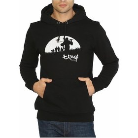 Resim Bant Giyim - Seven Samurai Siyah Erkek Kapşonlu Sweatshirt 