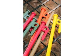 Resim 4 Adet 30 cm Turuncu Çadır Kazığı - Güçlü Transmisyon Demir Kamp Çivisi | Dayanıklı Outdoor Kazık 