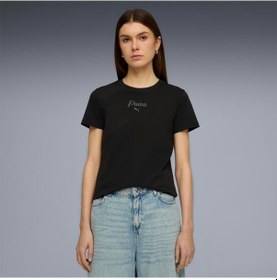 Resim Puma Essential Script Kadın Siyah Tişört 