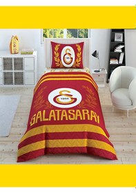Resim Taç Lisanslı Kapitoneli Nevresim Takımı Galatasaray Kırmızı Tek Kişilik 