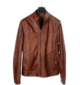 Resim Toskana Design Fındık Renk Çift Taraflı Fermuarlı Astarsız Erkek Deri Ceket Style 200-4119 - M / Fındık 