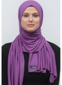 Resim Altobeh Tesettür Kadın Düz Renk Penye Şal Hijab - Mor 
