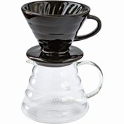 Resim Kahvehanem V60 02 Kahve Demleme Tanışma Seti - Siyah (dripper + 600 Ml Kahve Sürahisi) 