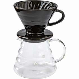 Resim Kahvehanem V60 02 Kahve Demleme Tanışma Seti - Siyah (dripper + 600 Ml Kahve Sürahisi) 