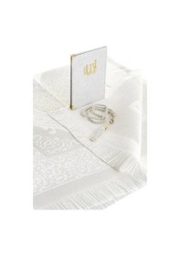 Resim Çeyizlik Seccade Seti Lüks İbadet Seti - Krem Renk 