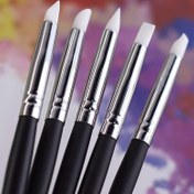 Resim 5 Adet Silikon Kauçuk Uçlu Boya Fırçası Seti Suluboya, Yağlı Boya, Polimer Kil Heykelciliği, Modelleme Araçları, Sanat Malzemeleri - Kokusuz, Dayanıklı Araçlar ve Aksesuarlar 
