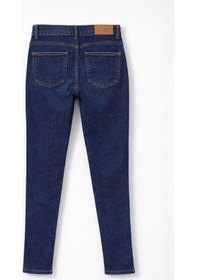 Resim Bluew White Kadın Lacivert Skinny Fit Dar Paça Likralı Jean Pantolon 