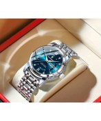 Resim Poedagar Su Geçirmez Aydınlık Takvim Paslanmaz Çelik Erkek Kol Saati 