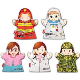 Resim 5 Parça Tox Meslekler El Kukla Set , Eğitici Oyuncak 