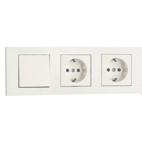 Resim Ovivo Grano Beyaz 3'lü Set Anahtar, Topraklı Priz Ve Topraklı Pri 