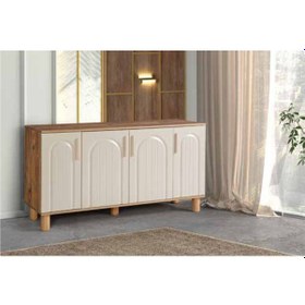 Resim Kdl Çam - Krem Bohem Çizgi Konsol Krem 