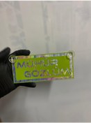 Resim Yeşil Renk Üzeri Hologram Renk Mühür Gözlüm Yazılı Vantuzlu Cam Süsü 