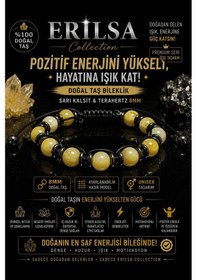 Resim Sertifikalı Sarı Kalsit Terahertz Doğal Taş Bileklik 8 Mm Ayarlan Çok Renkli 