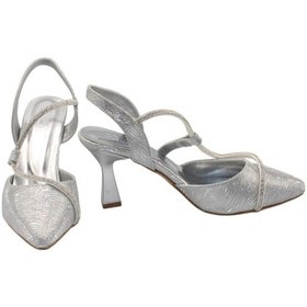 Resim Celira Gümüş Taşlı Kadın 8 Cm Topuklu Ayakkabı Çok Renkli 