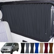 Resim Oto Pandami Mercedes Vito W639 5 Cam 2003-2014 Uyumlu Füme Raylı Oto Perde Takımı 