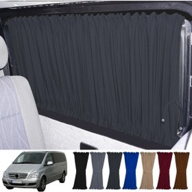 Resim Oto Pandami Mercedes Vito W639 5 Cam 2003-2014 Uyumlu Füme Raylı Oto Perde Takımı 