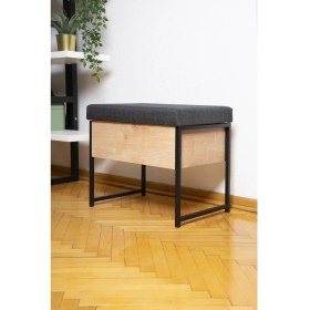 Resim Mudesa Sandıklı Puf Oturaklı Ayakkabılık Metal Ayaklı Çok Amaçlı Ahşap Puf Ayakkabı Boya Fırça Kutusu 