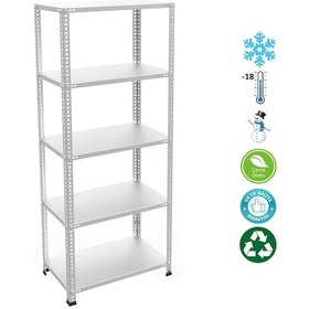 Resim 5 Katlı Paslanmaz Krom Raf - Inox Soğuk Oda Rafı, Buzhane Rafı 31x60 Cm-1.00 Mm-150 Cm Gri 