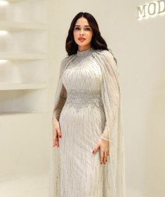 Resim Couture Bukre Tesettür Abiye - Mavi / 44 