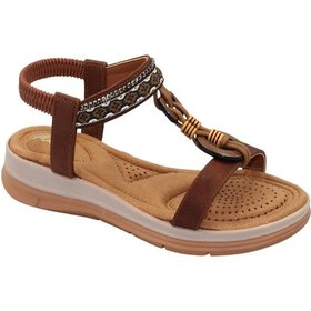 Resim Celira Akç A27 Kahve Günlük Kadın Sandalet Ayakkabı Çok Renkli 