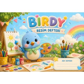 Resim Papelia Capy & Friends Birdy Resim Defteri - Renkli Kuş Karakterli Çocuk Çizim Defteri 