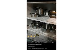 Resim Kaizen Carpet Vintage Sınırlı Üretim Özel Seri Saten Raf Örtüsü - Beyaz 30 cm Derinlik x 10 mt Boy Silver Su Taşı Detaylı Lüks Saten Kapitone Raf Örtüsü / Çekmece Örtüsü / Dolap İçi Örtü 