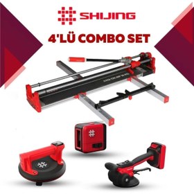 Resim SHİJİNG TOOLS Manuel Kesici Dijital Vantuz Fayans Vibratörü ve Lazer Metre 4'lü Pro Set 
