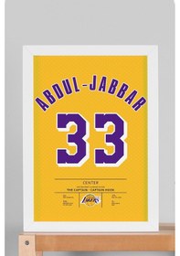 Resim Kareem Abdul Jabbar Forma Çerçeveli Tablo - Nba Los Angeles Lakers Jersey 