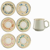 Resim Sandro Moreno 1453 Şal Double Geometrik Gold 12 Parça 6 Kişilik Kahve Fincan Takımı 120 ml 