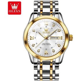 Resim Olevs Kuvars İzle Erkekler İçin Lüks Elmas Altın İzle Su Geçirmez Aydınlık Golden White Hayır Altın 