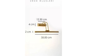 Resim Pilli Parlak Gold Flüt Aplik Banyo Ayna Üstü LED Aydınlatma 