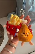 Resim Miamantra 2'li Set Patates Kızartması ve Tavuk But Şeklinde Eğlenceli Peluş Anahtarlık /2 Adet Çanta Süsü Set 