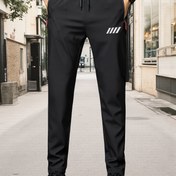 Resim Erkek Casual Spor Jogger Pantolon - Dayanıklı, Sıcak Polyester Bağcıklı Bel, Makine Yıkamalı - Siyah, Mavi, Derin Gri - Yaz Konforu Cebi ile, Jogging Pantolon, Yaz Spor Giyim, Düz Bacak Uyum, Esnek Olmayan Kumaş 