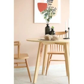 Resim woodywood Yuvarlak Yemek Masası, Modern Çam Kaplama Yemek Masası, Toplantı Masası 