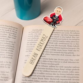 Resim Zengin Patron Karikatürlü Çubuk Kitap Ayracı 