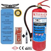 Resim Poyraz Yangın Söndürme Tüpü Abc Tozlu 6kg 2023 Üretim 2027 tekrar dolum askı aoaratı levha hedıyeli 