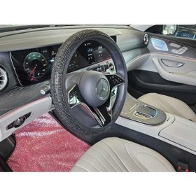 Resim Full Taşlı Siyah Elastik Direksiyon Kılıfı Siyah 