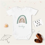 Resim Limon Unisex Rainbow Baby 2 Desenli Organik Bebek Body Zıbın 