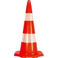 Resim Fm Trafik Pvc Koni 70 cm Çift Reflektifli 