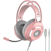 Resim Maiyame Ajazz Ax120 Rgb Işık Efektli Oyun Kulaklığı - Büyük Kulaklık, Mikrofonlu, 3.5mm+usb Bağlantı Pembe 