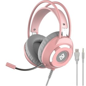 Resim Maiyame Ajazz Ax120 Rgb Işık Efektli Oyun Kulaklığı - Büyük Kulaklık, Mikrofonlu, 3.5mm+usb Bağlantı Pembe 