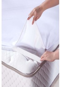 Resim Mycey 70x120 Cm Bebek Alezi Köşe Lastikli Sıvı Geçirmez Micro Kumaş Beyaz 