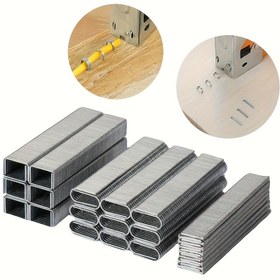 Resim 600adet Çivi Tabancası Çivi Seti, Premium Metal Donanım, Çok Amaçlı Hava, Düz, U-Şekilli Çiviler, Marangozluk, Resim Çerçeveleri ve Kapılar için 