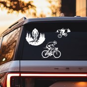 Resim Şık Bisikletçi Vinil Çıkartma - Arabalar, Kamyonlar & SUV'lar için Dayanıklı Dış Mekan Bisiklet Stickerı - Dağ & Yol Bisikleti Tutkunları için Mükemmel 