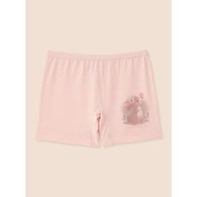 Resim Natuline Kız Çocuk Organik Pamuklu Likralı Boxer Rabbit 3'lü Paket Pembe - Pembe / 1-2 Yaş 