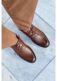 Resim Groosh Taba G008 762 Erkek Hakıkı Derı Oxford Ayakkabı 40 