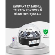 Resim S'82 Uzaktan Kumandalı Rgb LED Disko Topu Bluetooth Hoparlörlü 